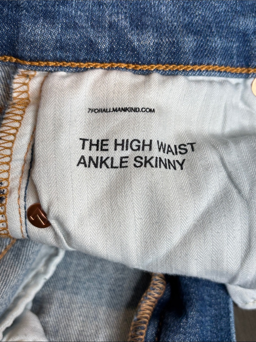 💙 7 For All Mankind High RIse Ankle Skinny Jeans Women’s 23 Distressed 💙 - Picture 7 of 14